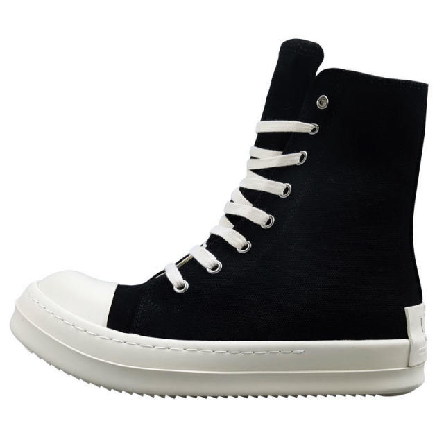R*ck Οwens Hi-Street Thick Sole Zipper High Shoes Black High Top
