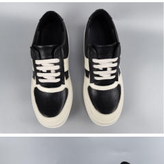 R*ck Οwens Swoosh Hi-Street Low Leather Shoes Black White High Top