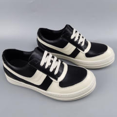 R*ck Οwens Swoosh Hi-Street Low Leather Shoes Black White High Top