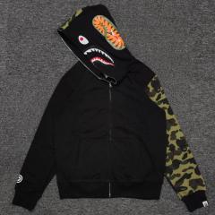 [Best Quality] 1:1 Bape Shark Half Face Camo Hoodie (Red/Gray/Black)
