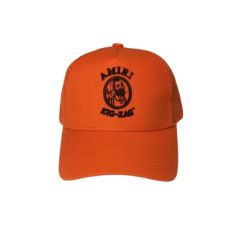 portrait cap orange black white