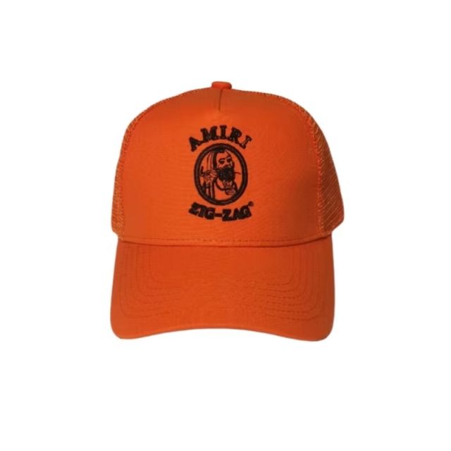 portrait cap orange black white