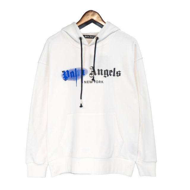 Palm Angels 22FW Painted Logo Hoodie Black White