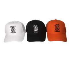 portrait cap orange black white
