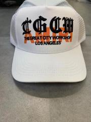 sanskrit cap hat orange blue white black