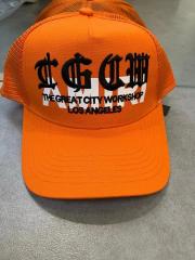 sanskrit cap hat orange blue white black
