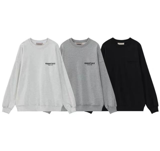 Fog Fear of God Essentials Sweatshirts (Gray/Black)