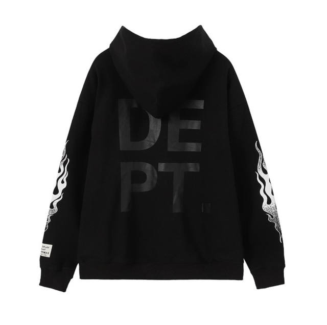 Gallery Dept Basic Flame hoodie (Black/Navy Blue/Green)