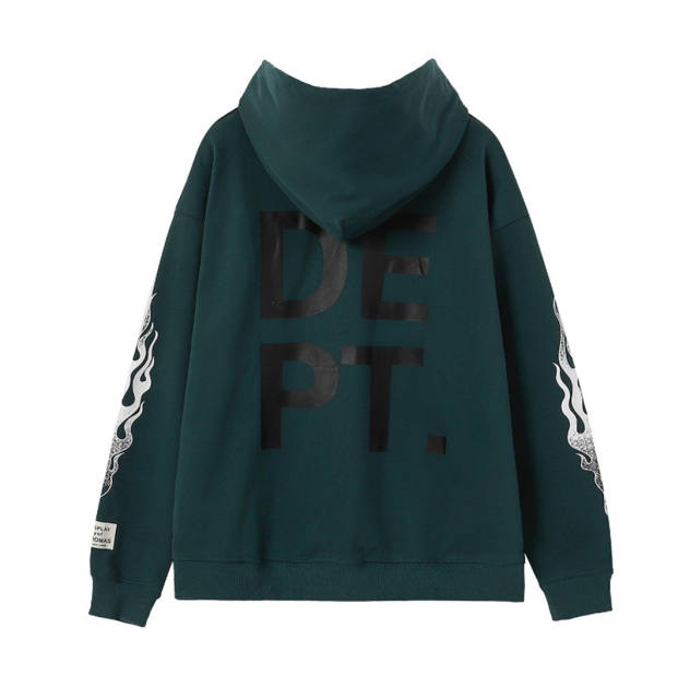 Gallery Dept Basic Flame hoodie (Black/Navy Blue/Green)