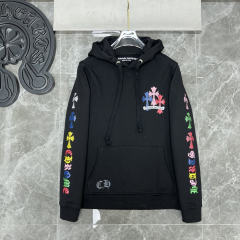 Chr0me Hearts Colorful Crosses Logo Hoodie White Black