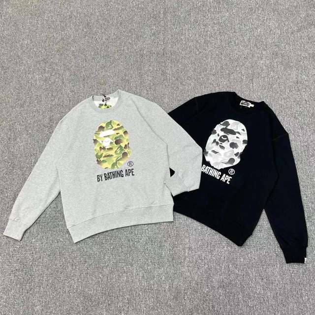 [Best Quality] 1:1 Bape 22ss Camo Sweatshirt Black Grey