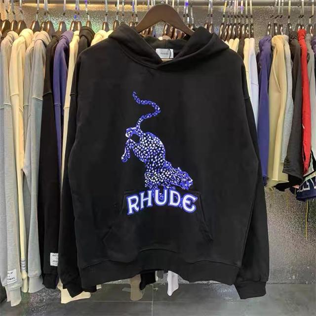 RD leopard-print hoodie black beige