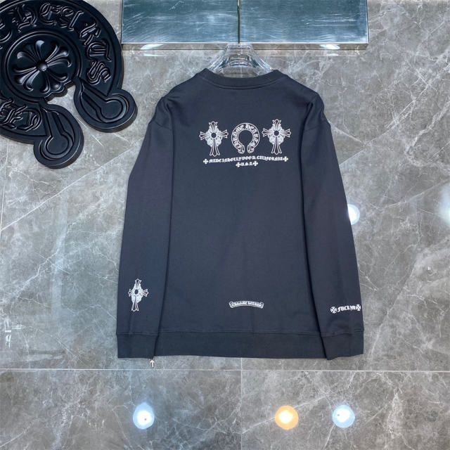 Chr0me Hearts C Horseshoe Logo Sweatshirt Grey