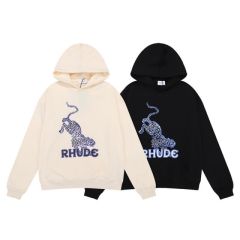 RD leopard-print hoodie black beige