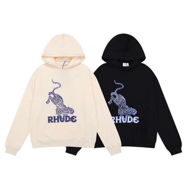 RD leopard-print hoodie black beige