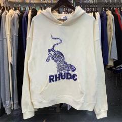 RD leopard-print hoodie black beige