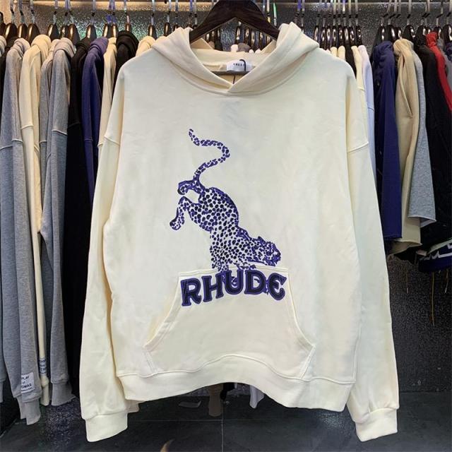 RD leopard-print hoodie black beige