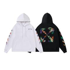 Off White OW 22FW Colorful Embroidered Hoodie (White/Black)