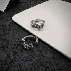 Free Size CH Cross Tail Ring 925 Silver