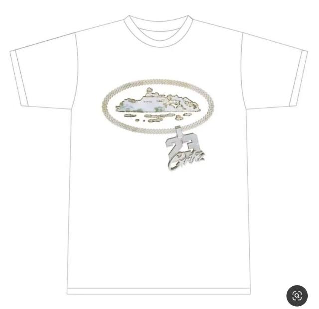 Corteiz UKDrill Gold Chain 23 T-Shirt White Black