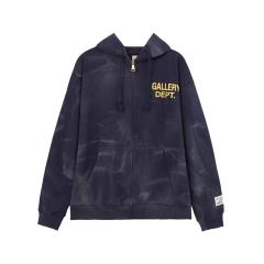 Gallery Dept Tie Die Zip Hoodies (Blue/Black/Navy Blue)