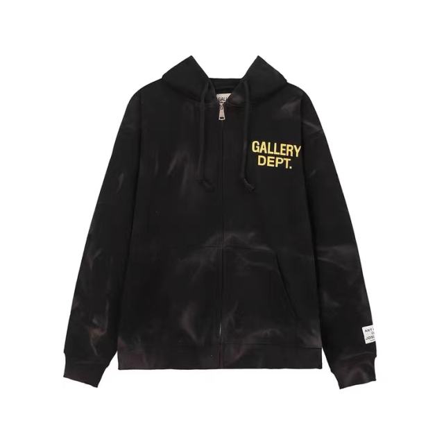 Gallery Dept Tie Die Zip Hoodies (Blue/Black/Navy Blue)