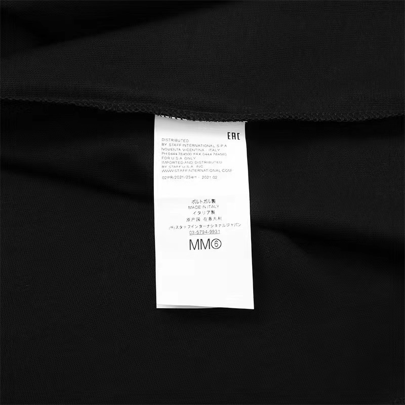 Masion Margiela Embroidered Numbers T-Shirt White Black