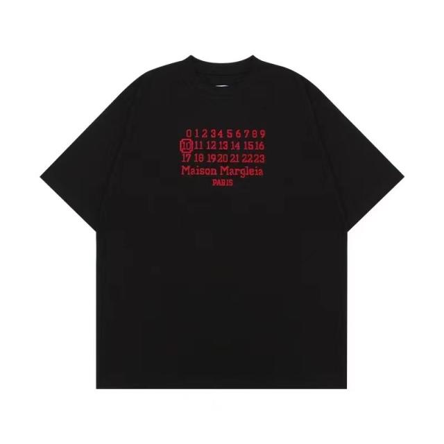 Masion Margiela Embroidered Numbers T-Shirt White Black