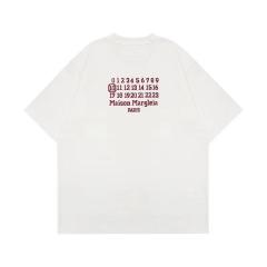 Masion Margiela Embroidered Numbers T-Shirt White Black