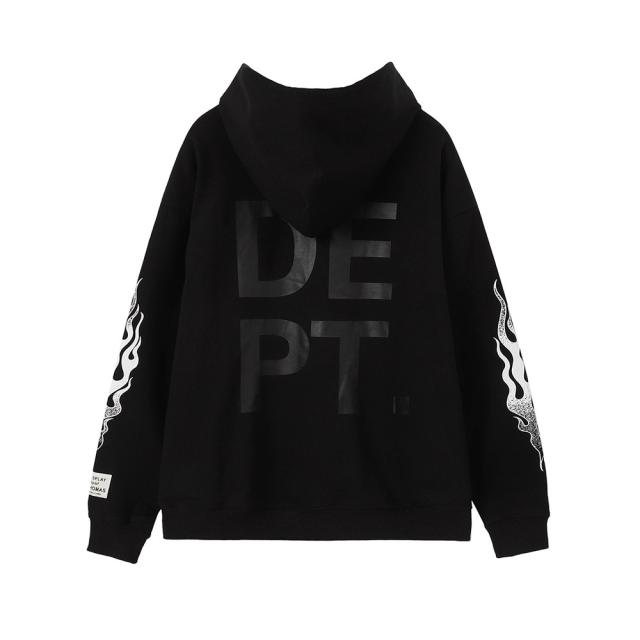 Gallery Dept flame printing hoodie (Black/Grey/Navy Blue)