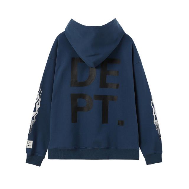 Gallery Dept flame printing hoodie (Black/Grey/Navy Blue)