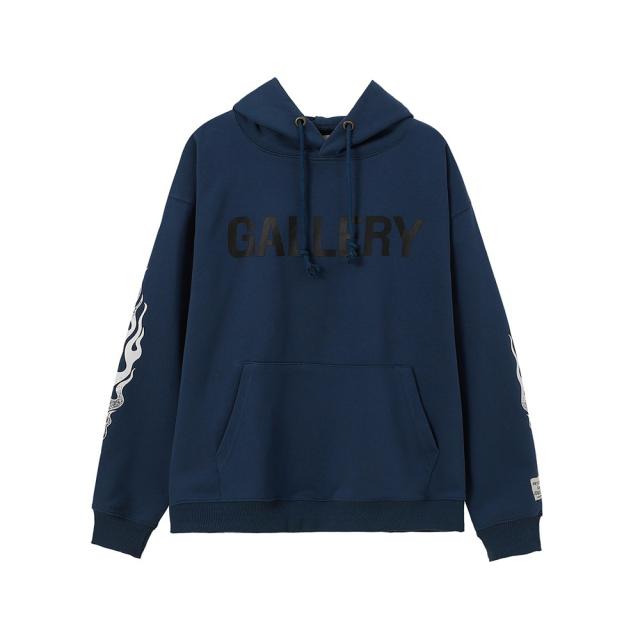Gallery Dept flame printing hoodie (Black/Grey/Navy Blue)