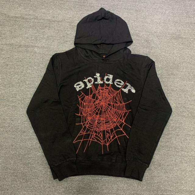 Spider Worldwide Sp5der Worldwide Clothing Spider Red Web Hoodie Black