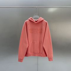 Fog Fear of God Essentials Flocking Fonts Hoodie Pink