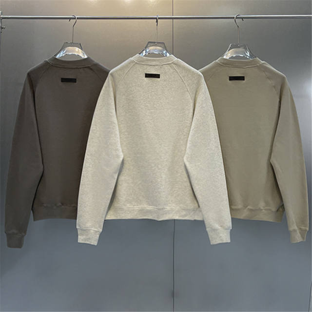Fog Fear of God Crewneck Fleece Sweatshirt Gray Black Olive