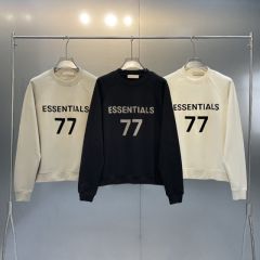 FOG Fear of God Essentials 77 Crewneck Sweatshirts (Black/Beige/Khaki)