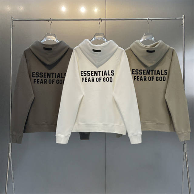 Fog Fear of God Back Big Flocking Logo Hoodie Black/Brown/White