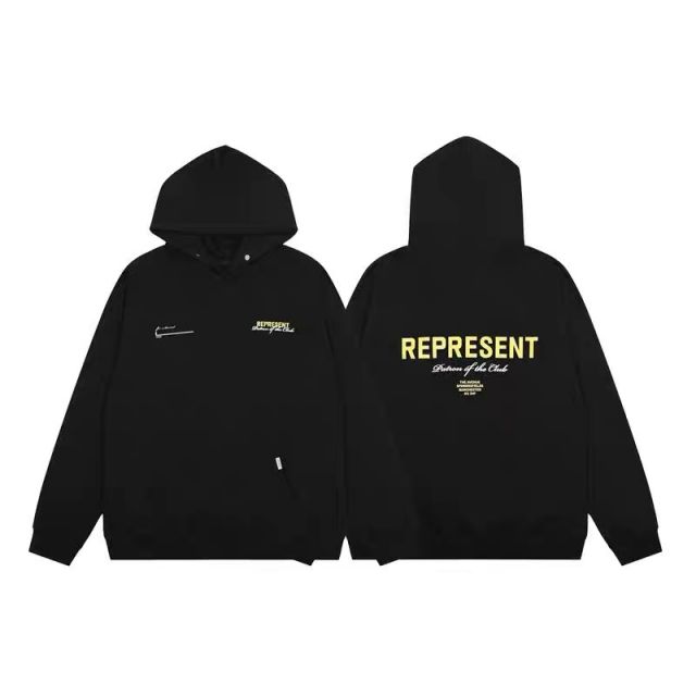 Represent slogans hoodie black