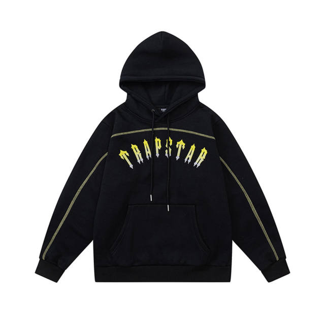 Trapstar Yellow letters hoodie pants Black