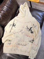 Saint Michael Flying Birds Hoodie beige