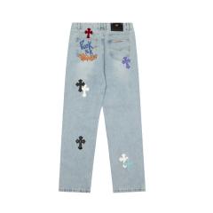 [Best Quality] Chr0me  Hearts CH Matty Boy CONCEPT Crosses Graffiti Ripped Denim Jeans