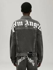 Palm Angels Distressed Denim Jacket Black/Grey