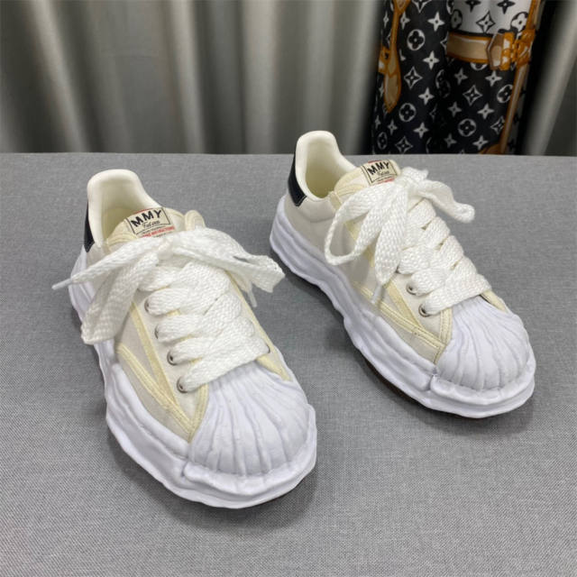 Masion Mihara Yusuhiro MMY Canvas Melting Sole Shoes BeigeLow