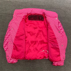 Spider Worldwide star print puffer jacket pink