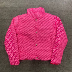 Spider Worldwide star print puffer jacket pink