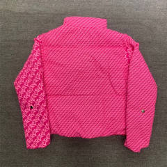 Spider Worldwide star print puffer jacket pink