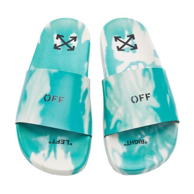 Off White Marble Green Sandals/Slides Women Men