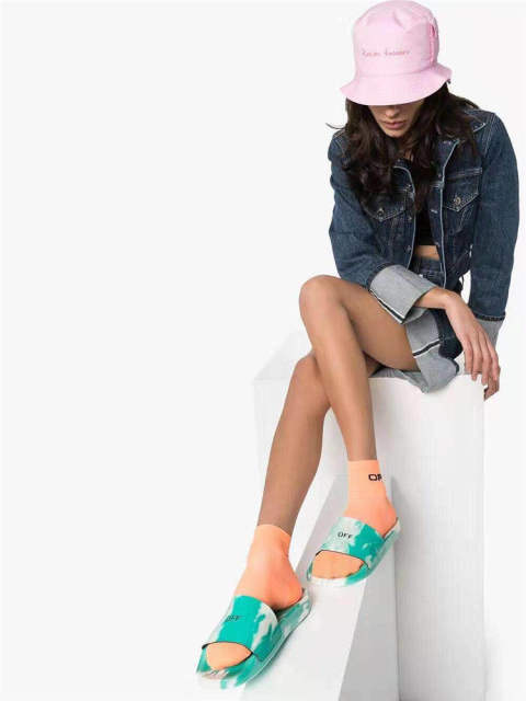 Off White Marble Green Sandals/Slides Women Men