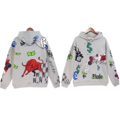 Rhude bull print hoodie grey