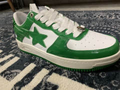 Bape Sta Patent Shoes Patent Leather Shoes Green White Women Men (Size US5-US12)